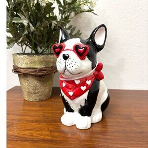 VALENTINES DAY FRENCHIE FIGURINE FRENCH BULLDOG HEART SUNGLASSES NOVELTY WHIMSY